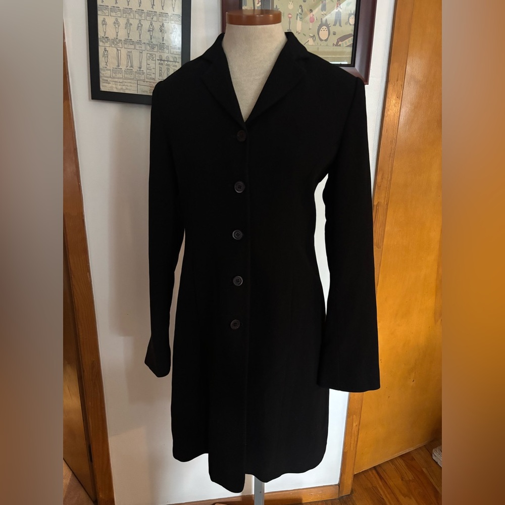VINTAGE TRISTAN & ISEUT: Minimalist Longline Blazer SZ.S-M (BLACK)